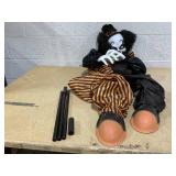 Outsunny 67" Life Size Outdoor Halloween Decorations Talking Circus Clown, Animatronic Animated Prop, Decor with Sound and Motion Activated Light Up Eyes, Laughter (Used, Maybe Missing Hardware. Missi