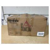 HOMCOM Swivel Recliner, Manual PU Leather Armchair with Ottoman Footrest for Living Room, Office, Bedroom, Gray