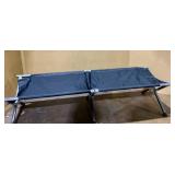 LOT OF 2 YSSOA Folding Camping Cot with Storage Bag for Adults, Portable and Lightweight Sleeping Bed for Outdoor Traveling, Hiking, Easy to Set up (Color: Black)