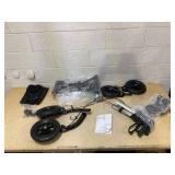 GOFLAME All-Terrain Rollator Walker w/Pneumatic Tires, Foldable Outdoor Walkers w/Seat, Backrest, 32"-37" Adjustable Height & Storage Bag, Lightweight Aluminum Walker for Seniors & Adults, Black