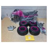 Aosom NO Power Kids Ride On Push Car, Ride Racer, Foot-to-floor Sliding Car, Walking ATV Toy with Music, Lights, for 1.5-3 Years Old, Pink