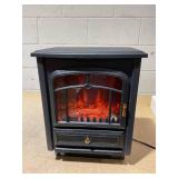 HOMCOM Fireplace Stove, Electric Fireplace Heater with Realistic LED Flames and Logs, 725W/1450W, Black