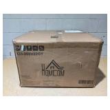 HOMCOM Accent Lounge Rocking Chair with Solid Curved Wood Base and Linen Padded Seat, Grey