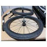 Aosom 2-in-1 Pet Bike Trailer for Small Dogs, Road-Visibility Dog Stroller Bicycle Carrier, Weather-Strong Bike Wagon Trailer Sidecar Attachment, White (Damaged One Rim is Bent)