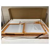 Outsunny 32" x 19" x 54" Garden Wood Cold Frame Greenhouse Flower Planter with Adjustable Shelves, Double Doors, Orange