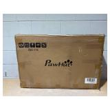 PawHut Outdoor Rabbit Cage Elevated Pet House w/ Slide-Out Tray, Natural Wood & Black