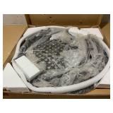 Outsunny 33" Patio Dining Table Round Cast Aluminium Outdoor Bistro Table with Umbrella Hole