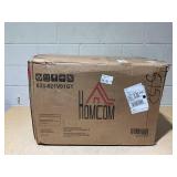 HOMCOM Faux Leather Manual Recliner, Adjustable Swivel Lounge Chair with Footrest, Armrest and Wrapped Wood Base for Living Room, Gray