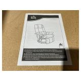 HOMCOM Faux Leather Manual Recliner, Adjustable Swivel Lounge Chair with Footrest, Armrest and Wrapped Wood Base for Living Room, Gray