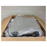 HOMCOM Faux Leather Manual Recliner, Adjustable Swivel Lounge Chair with Footrest, Armrest and Wrapped Wood Base for Living Room, Gray