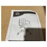 HOMCOM Home Office Chair, Modern Computer Desk Chair, Task Chair with Upholstered PU Leather, Adjustable Height, Swivel Wheels, Black