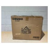 HOMCOM Home Office Chair, Modern Computer Desk Chair, Task Chair with Upholstered PU Leather, Adjustable Height, Swivel Wheels, Black