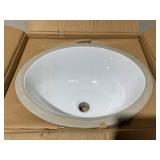 18" Mangrove Oval Porcelain Undermount Bathroom Sink - White
