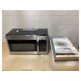 GE 1.6 cu. ft. Over-the-Range Microwave in Stainless Steel (Maybe Missing Hardware. Transit Damage, See Photos)