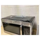 GE 1.6 cu. ft. Over-the-Range Microwave in Stainless Steel (Maybe Missing Hardware. Transit Damage, See Photos)