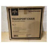 Medline Basic Steel Transport Chair 19in Seat 300lbs Gray/Burgundy 1Ct
