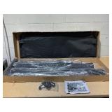 Outsunny 2-Seater Patio Swing Chair, Outdoor Adjustable Canopy Porch Swing with Armrests, Texeline Fabric and Steel Frame, Black