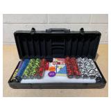 Soozier 500PCs 14 Gram Clay Poker Chips Set Casino Poker Chips with Aluminum Case, Playing Cards, Dealer Button, 5 Dices