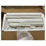 HOMCOM Vanity Desk Set with Mirror and Lights, Cushioned Stool, Storage Drawer, Cabinet, Shelves for Bedroom, White 42" W x 15.9" D x 54.1"H