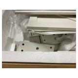 HOMCOM Vanity Desk Set with Mirror and Lights, Cushioned Stool, Storage Drawer, Cabinet, Shelves for Bedroom, White 42" W x 15.9" D x 54.1"H