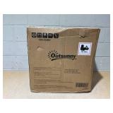 Outsunny 92.5" Outdoor Lamp Post Light, Solar-Powered Streetlight, w/ Clear Glass, Black