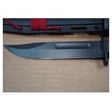 Ka-Bar Dogs Head Fighting Knife with Scabbard and Leather Sheath