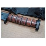Ka-Bar Dogs Head Fighting Knife with Scabbard and Leather Sheath