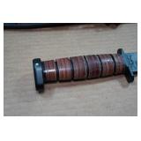 Ka-Bar Dogs Head Fighting Knife with Scabbard and Leather Sheath