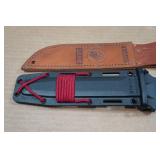 Ka-Bar Dogs Head Fighting Knife with Scabbard and Leather Sheath