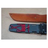 Ka-Bar Dogs Head Fighting Knife with Scabbard and Leather Sheath