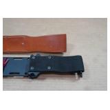 Ka-Bar Dogs Head Fighting Knife with Scabbard and Leather Sheath