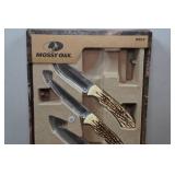 Mossy Oak 4-Pack Stag Finish Knife Set