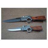 *2* Gun Shaped Folding Knives with Lights