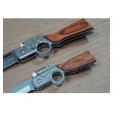 *2* Gun Shaped Folding Knives with Lights