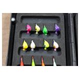 *32* Glow in the Dark Ice Fishing Jigs with Case