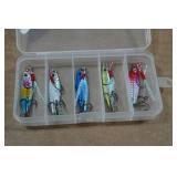 *5* Glow in the Dark Walleye Ice Fishing Jigs with Case