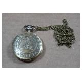 Vintage Style Bronze USA Veterans Pocket Watch with 18" Chain