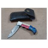 Damascus Folding Hunting Knife