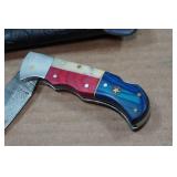 Damascus Folding Hunting Knife