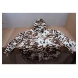 Snow Camo Jacket, Pants, and Hat