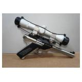 2002 Ruger Mark II Competition Target Model .22 LR Semi-Auto Pistol - 6-7/8" Tapered Barrel - NcStar Scope