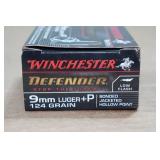20 Winchester Elite Defender 9mm Luger +P 124 Gr Bonded JHP Ammo