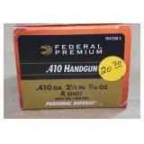 20 Federal Premium .410 Bore Handgun 2-1/2" 4 Shot Personal Defense Shotshells