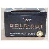 20 Speer Gold Dot .327 Federal Mag 115 Gr GD HP Ammo