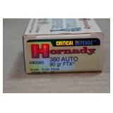 25 Hornady Critical Defense .380 Auto 90 Gr FTX Ammo
