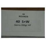 50 .40 S&W 200 Gr Sierra HP Ammo