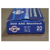 20 PPU .300 AAC Blackout 125 Gr HP BT Ammo