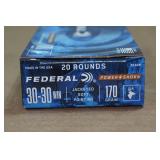 20 Federal Power-Shok .30-30 Win 170 Gr JSP RN Ammo