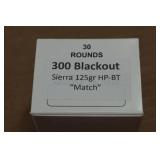 30 .300 Blackout 125 Gr Sierra HP-BT Match Ammo