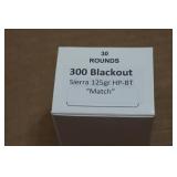 30 .300 Blackout 125 Gr Sierra HP-BT Match Ammo